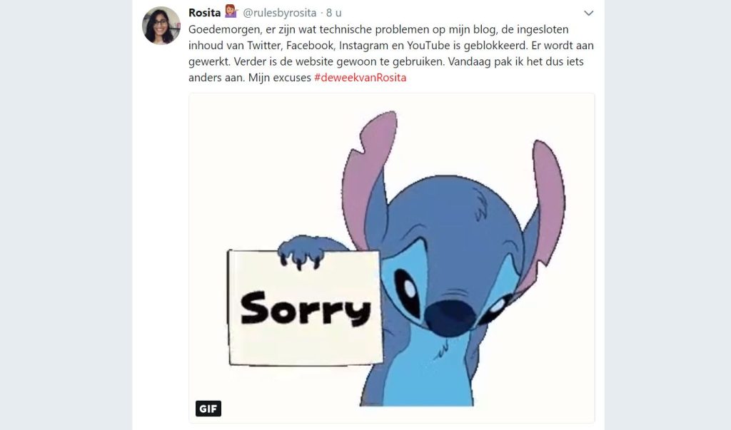 Probleem met de website