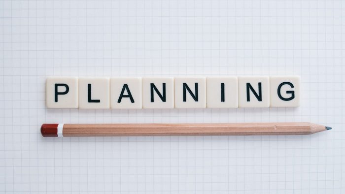 Planning in blokjes en met een potlood eronder